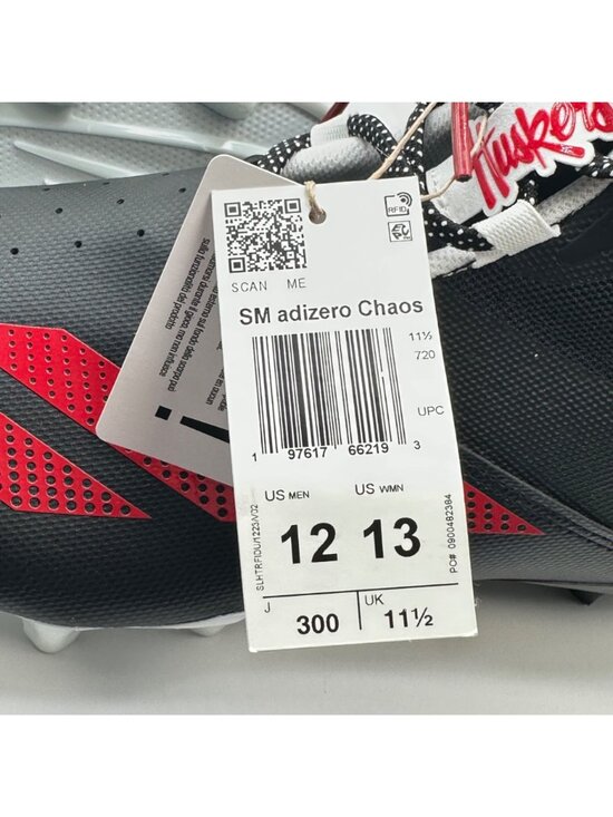 Men\'s Adidas Adizero Chaos Nebraska Huskers SM  Sz 12 Football Cleats JQ1745 NEW main image 9